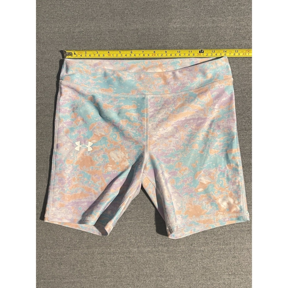 Under Armour Women's Printed Bike Shorts Pastel‎ Blue Purple Peach
